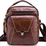 LUKZIJAES Genuine Leather Shoulder Bag Men Messenger Handbag Sling Crossbody Bag for Business Everyday Casual Travel